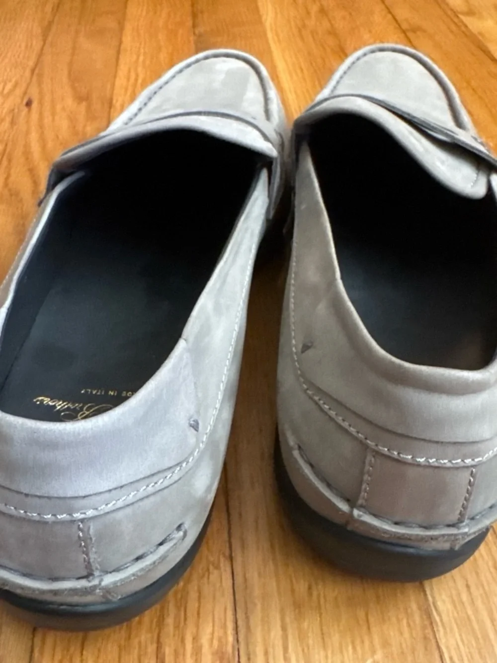 Brooks Brothers Men's Grey Suede Penny Loafers size 11 with Vibram Outsoles